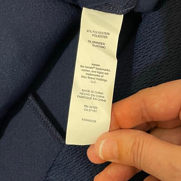 Kensie Lace Up Mini Skirt Hardware Detail Back Zip Textured Navy Blue Women's XS - Picture 6 of 10